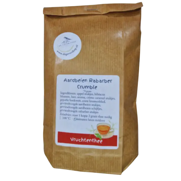 aardbei rabarber crumble vruchtenthee