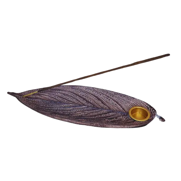 Blad wierookhouder voor wierookstokjes en wierookkegeltjes