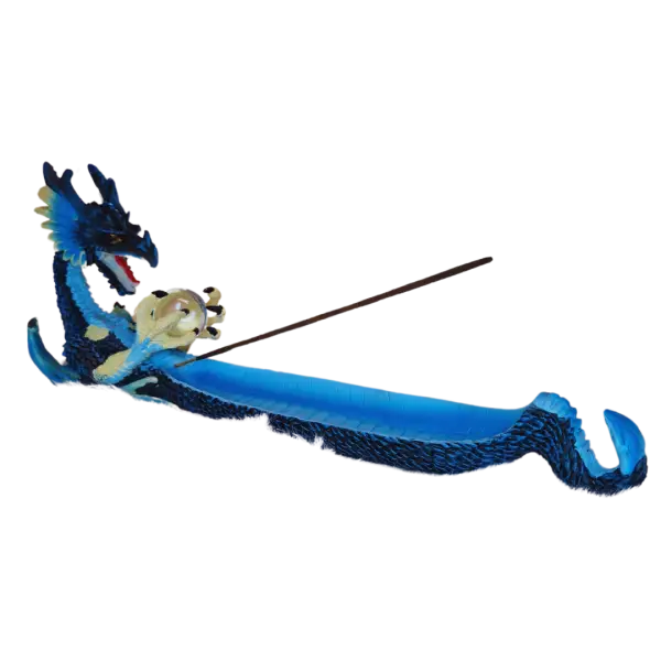 Blauwe draak wierookhouder voor wierookstokjes