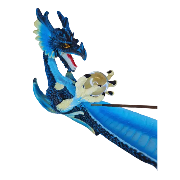 Blauwe draak wierookhouder voor wierookstokjes