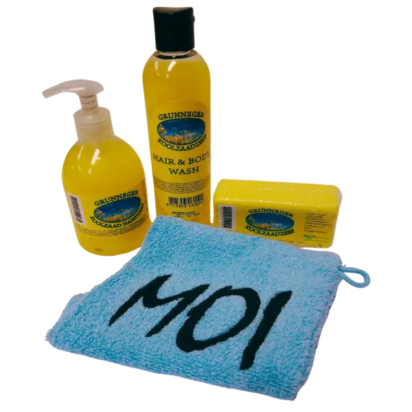 Koolzaadproducten met Moi washandje