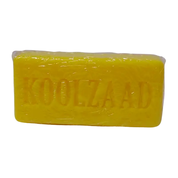 Koolzaadzeep achterkant in verpakking Groninger Koolzaadzeep