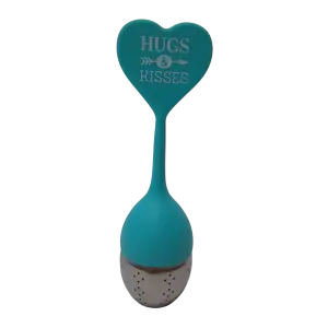 Siliconen thee-ei met tekst Hugs en Kisses