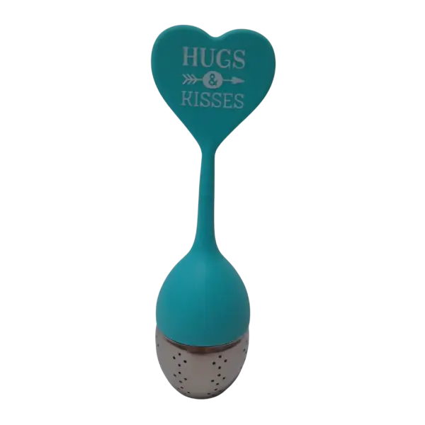 Siliconen thee-ei met tekst, turquoise en diverse teksten