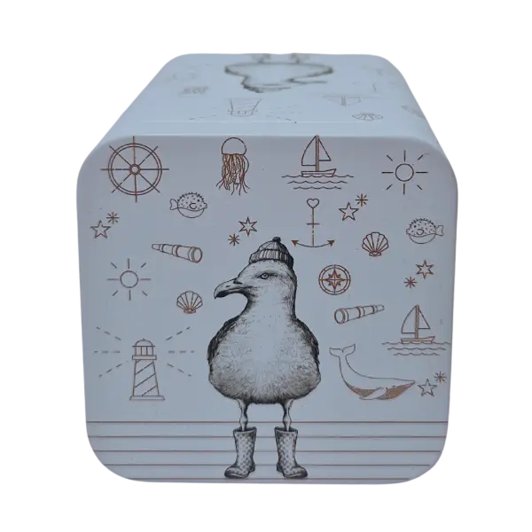 Theeblik Jore & Ville, zeehond en meeuw