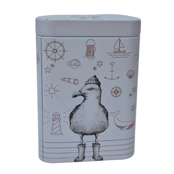 Theeblik Jore & Ville, zeehond en meeuw