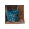 Theeglas met vilt en tekst Love en Tea Theeglas met vilt en tekst Love en Tea