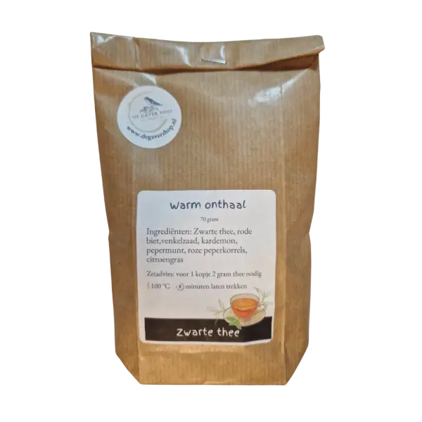 Warm onthaal zakje 70 gr Warm onthaal zwarte thee