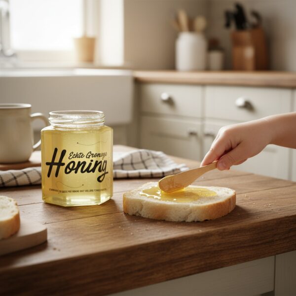 Groninger Koolzaadhoning crème 250 gram – rauwe Groningse honing, zacht & smeerbaar