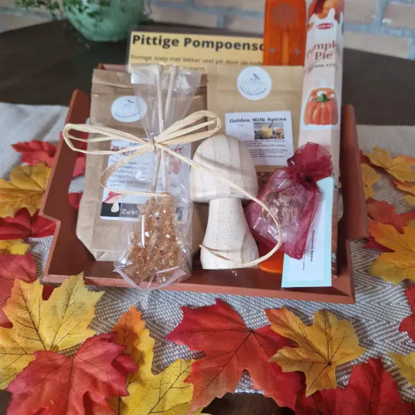 Herfstpakket met beige paddestoel