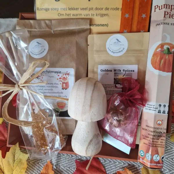 Herfstpakket beige paddenstoel ingezoomd