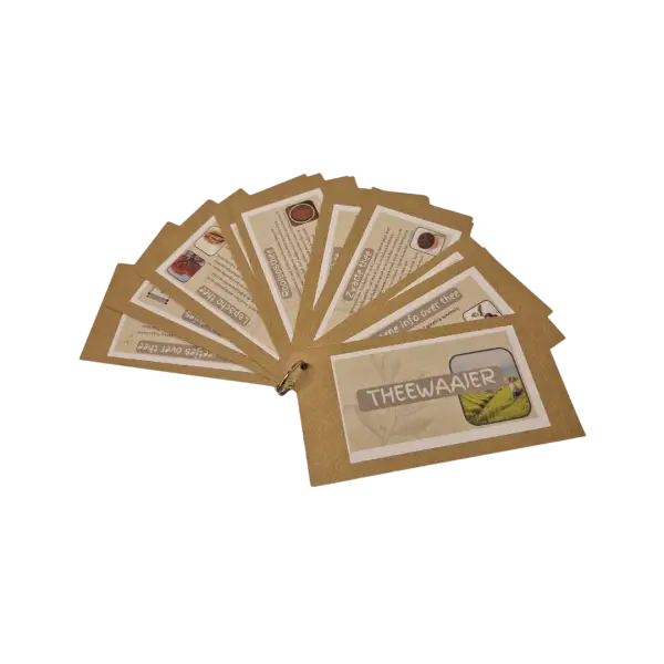 theewaaier klaar en uitgespreid