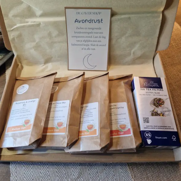theepakket Avondrust met theezakjes