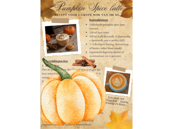 receptkaart Pumpkin Spice Latte receptkaart Pumpkin Spice Latte